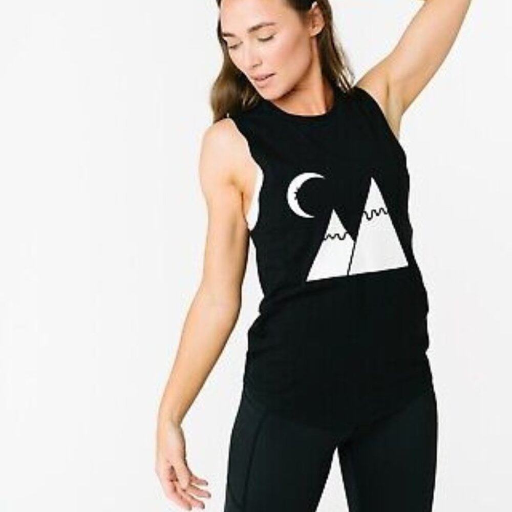 ZYIA Black Mountain Moon Tank Top Size Large